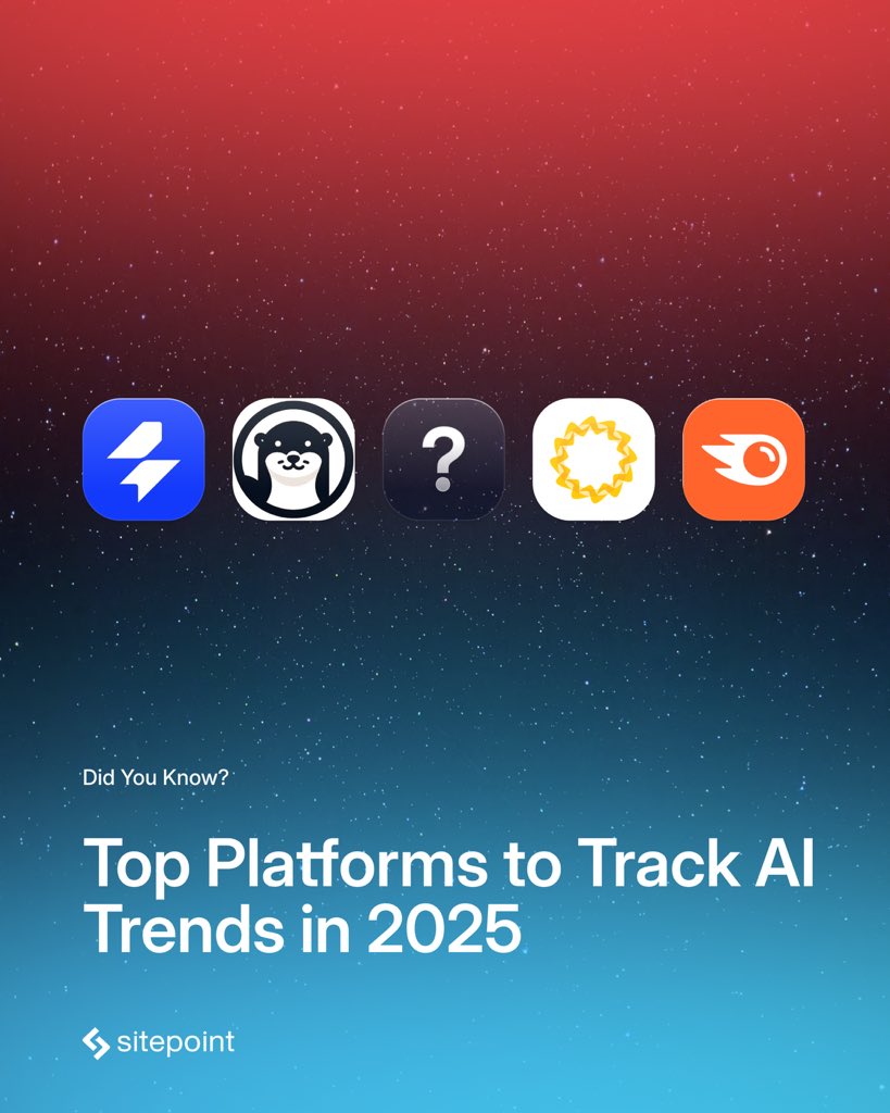 🚀 AI is moving fast — but how do you keep up with the latest tools and trends? We’ve rounded up the best AI tracking platforms to help you stay on top: 
✅ curated AI app lists 
✅ trend trackers 
✅ progress dashboards 

👉 Full list here: sitepoint.com/best-ai-overvi… 

#AI