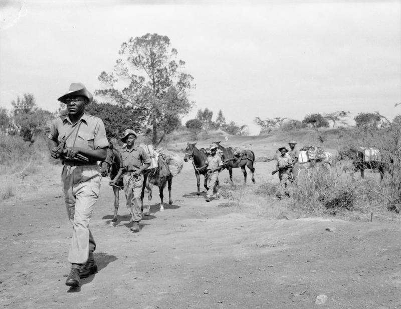 Troops of the King's African Rifles on watch for Mau Mau rebels. #KenyaHistory #MauMaurebellion