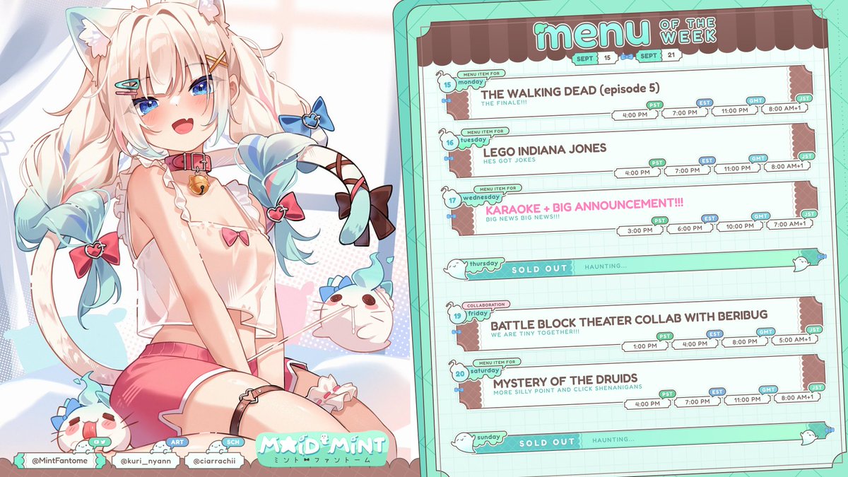 ミントコレクションページ IKZ SCHEDULE!!!👻✨ Sept 15-21 BIG BIG ANNOUNCEMENT‼️ 🎨Art