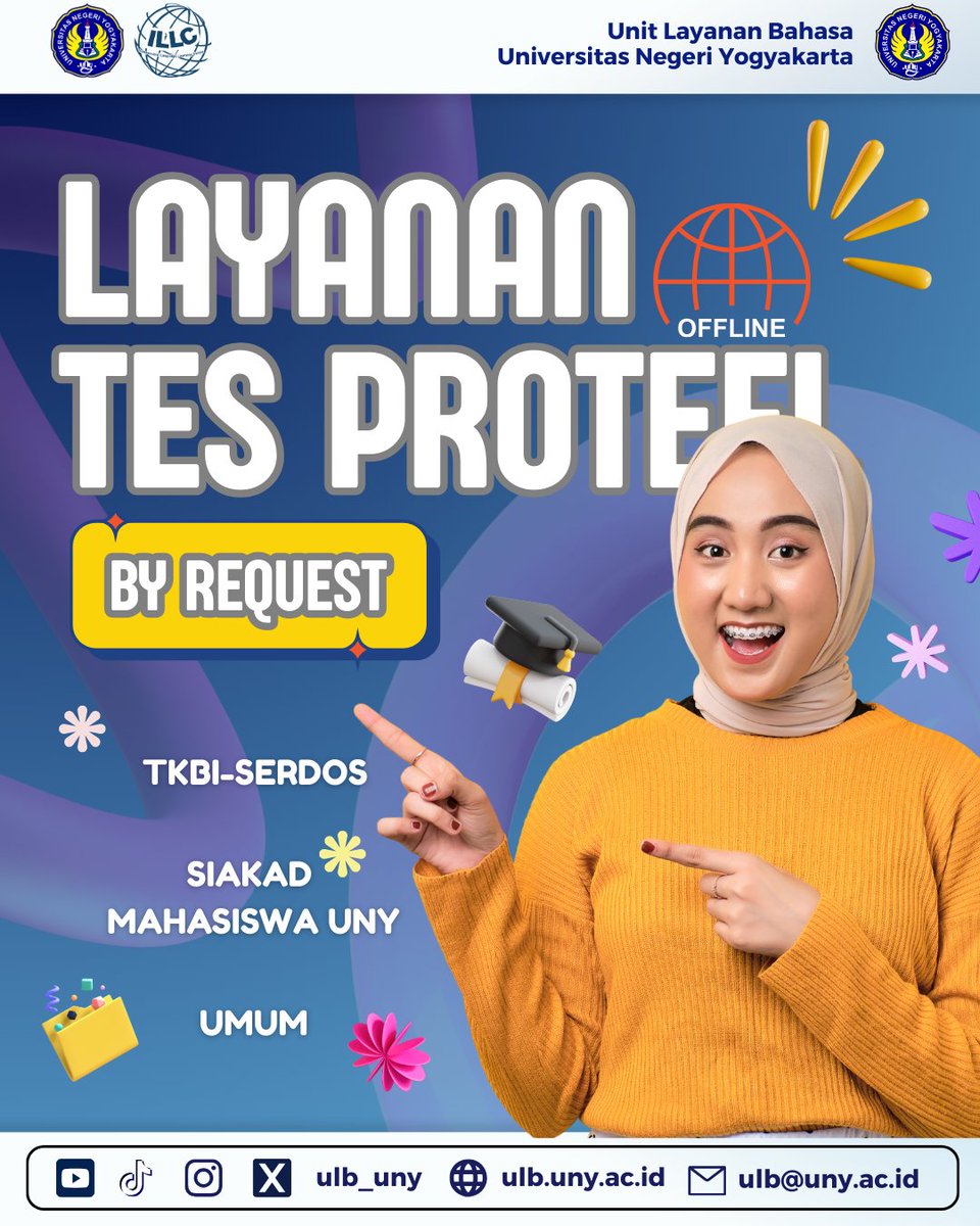 ulb_uny's tweet photo. Kabar gembira untuk ULBuddies! ✨ Kini, calon peserta tes dapat mengajukan jadwal tes di luar jadwal rutin 🎉

📍 Lokasi: Laboratorium Komputer ULB (Luring)

📲 Hubungi Admin FO ULB via WhatsApp: 0821-3863-7787

#LayananTesTKBISerdos #TesProTEFL #ProTEFLUNY #TesProTEFLbyRequest https://t.co/nTfCA4YYo2