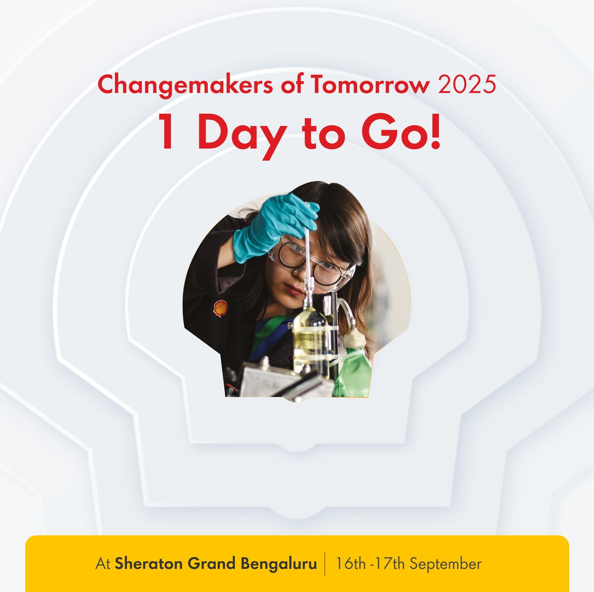 🔥 1 day to go!

#ChangemakersOfTomorrow is almost here, where bold ideas meet real action.

🎤 Inspiring voices
💡 Disruptive innovation
🤝 Purpose-driven collaboration

📍 Sheraton Grand Bengaluru
🗓️ Sept 16–17

Let’s shape the future, together: go.shell.com/4mf3oUS