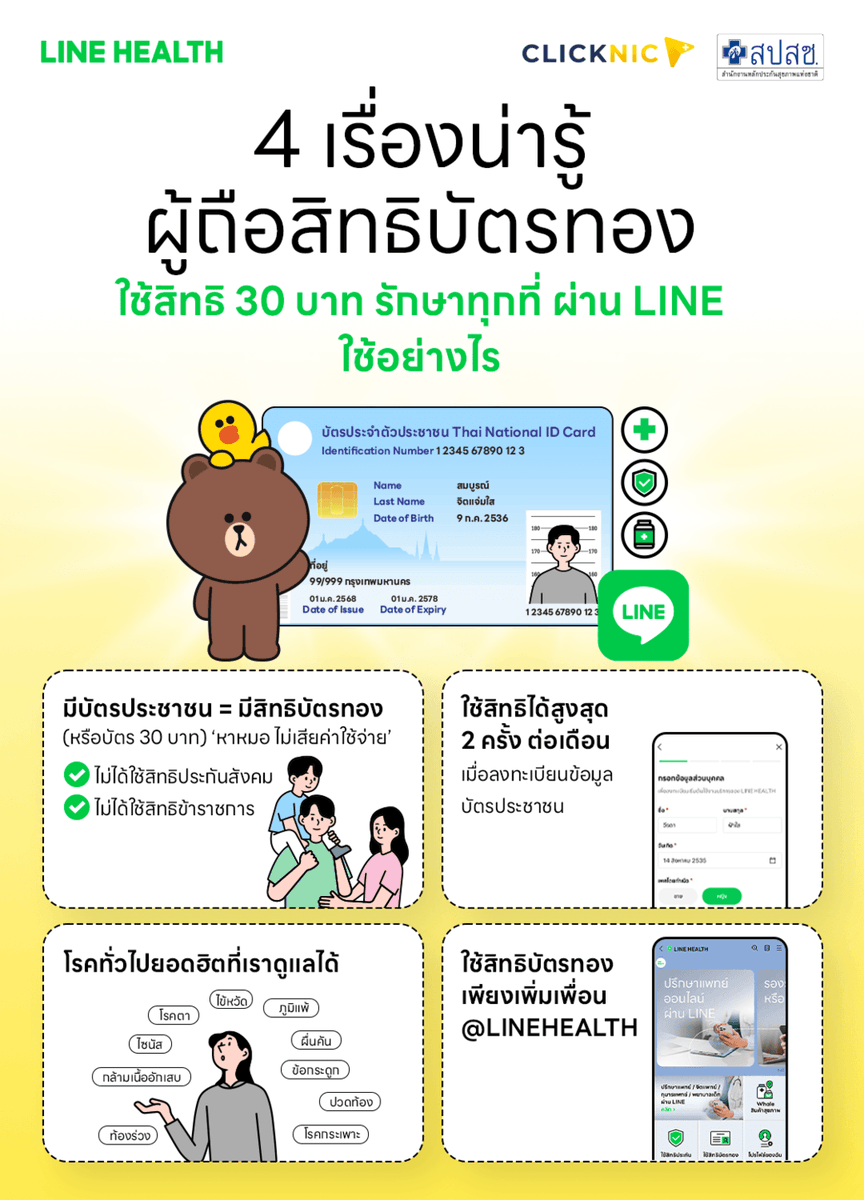 4 เรื่องน่ารู้ผู้ถือสิทธิบัตรทองสามารถใช้สิทธิบน LINE HEALTH

คลิก lin.ee/qa2Z30H

#หาหมอออนไลน์
#LINEHEALTH