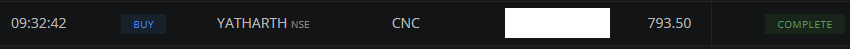 TradeologyD's tweet photo. 2nd Trade of the day #YatharthHospital 
#Pyramiding #Investing 

#StockToWatch #StocksToBuy #trading #Intraday #swingtrade #StockMarketIndia #investing https://t.co/utMSp9OZ1y
