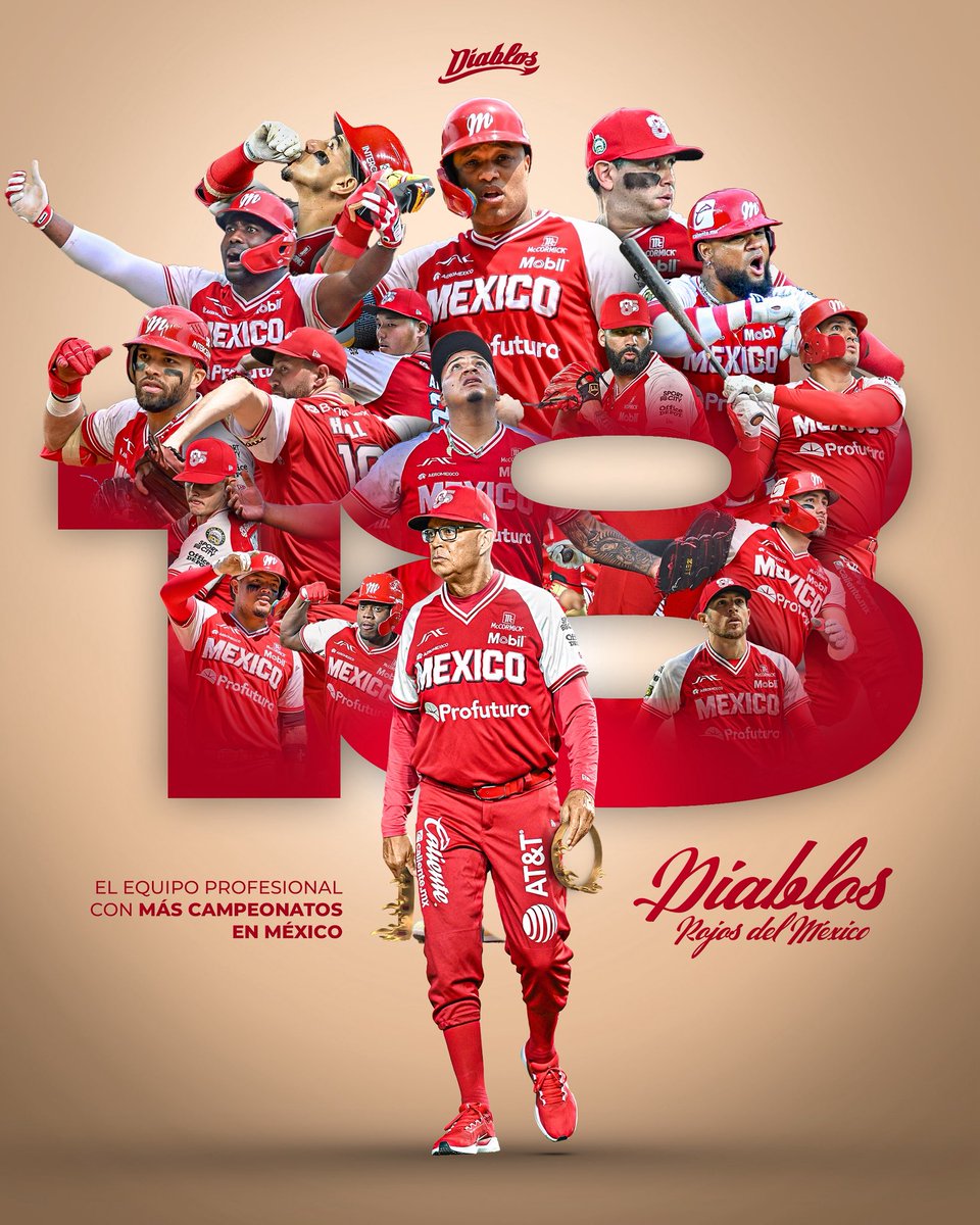 DiablosRojosMX's tweet photo. En todo el deporte profesional de México no hay uno más ganador: llegó la 18 y seguimos siendo el más grande, el máximo ganador. 👹🔥🏆 https://t.co/JxVz0VNSRd