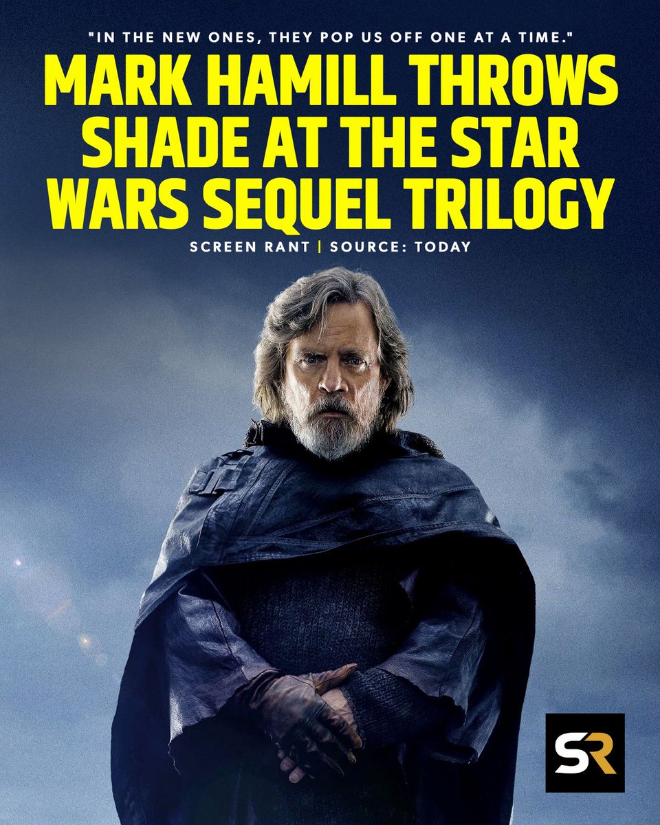 Screen Rant (@screenrant) on Twitter photo "I said, 'Luke has lost his hand, he's got the black glove, shouldn't it be about Luke struggling with turning to the dark side?' George said, 'Mark, it's for children.' And that's why he would never consider killing any of the main characters. In the new ones, they pop us off "I said, 'Luke has lost his hand, he's got the black glove, shouldn't it be about Luke struggling with turning to the dark side?' George said, 'Mark, it's for children.' And that's why he would never consider killing any of the main characters. In the new ones, they pop us off