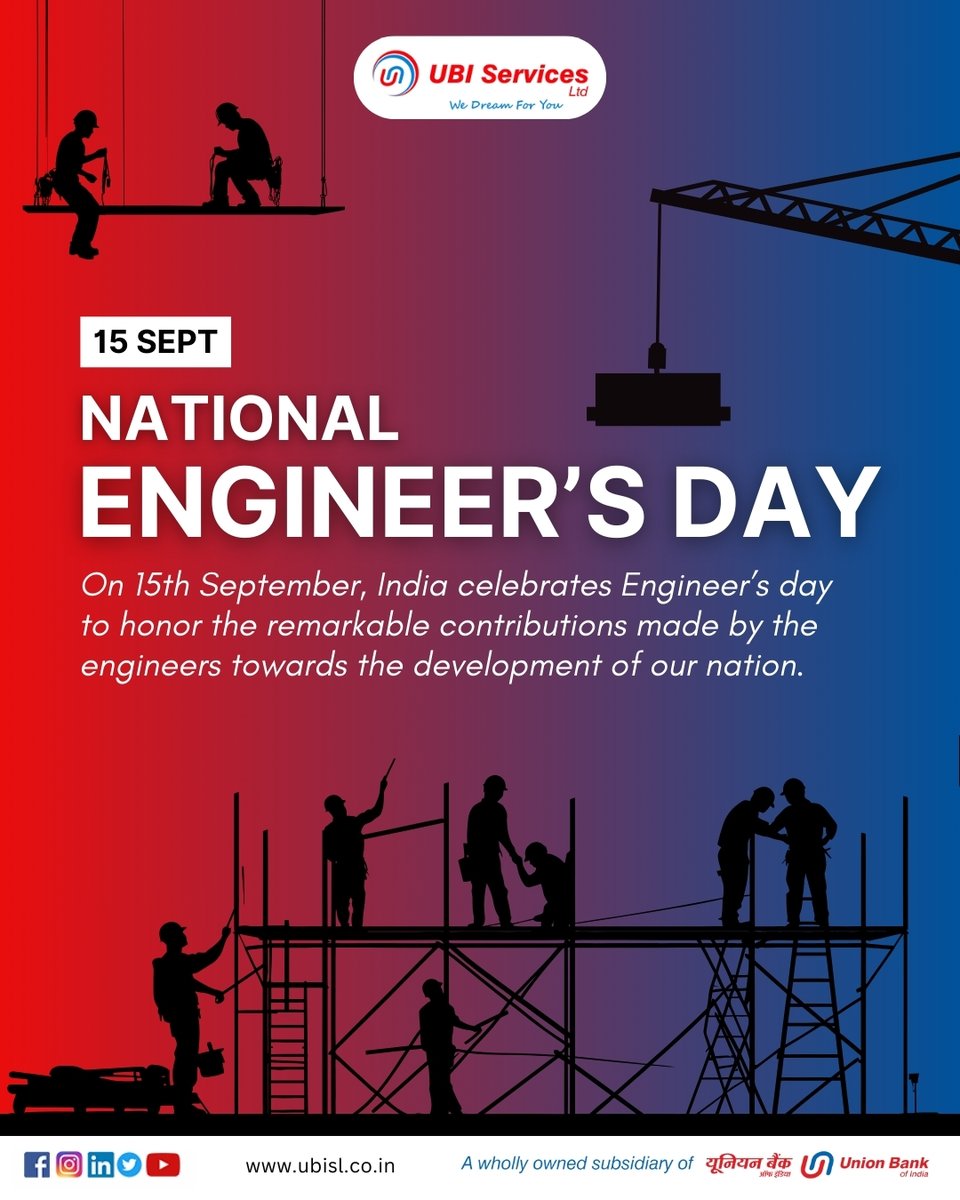 LtdUbi's tweet photo. Engineers shape the world with innovation, creativity, and dedication—making life better for everyone, every day. Here’s to the visionaries who build our future from the ground up. Happy Engineer’s Day! #EngineersDay #InnovationInAction #BuildingTheFuture #UBISL https://t.co/roXnsfniVN