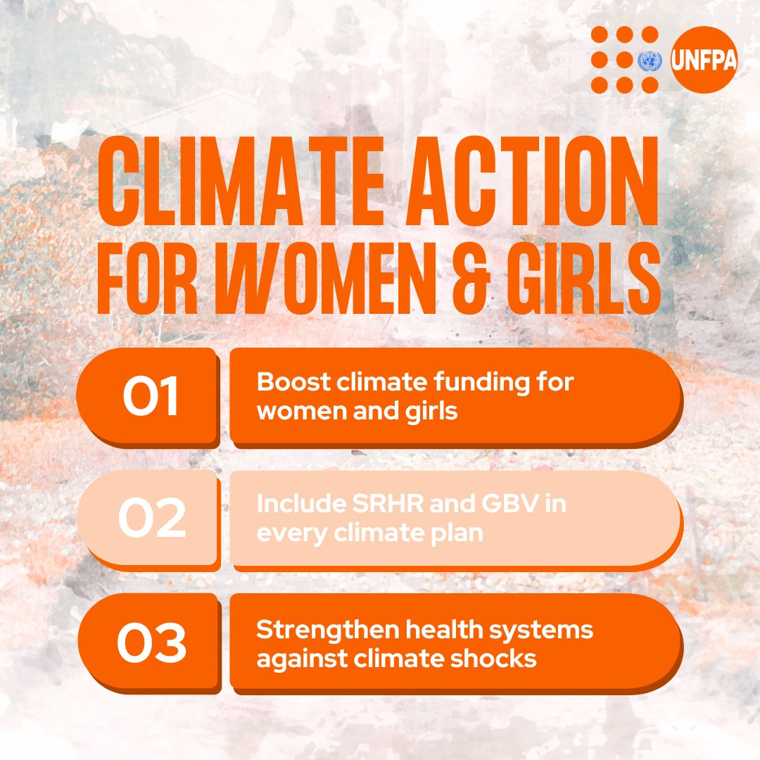 🔥🌍 Climate action must work for women &amp; girls.

Ahead of #COP30, we urge leaders to put SRHR &amp; GBV at the core of climate policies &amp; finance.

Learn more: vietnam.unfpa.org/en/news/unfpa-…

#COP30 #ClimateAction #GenderEquality