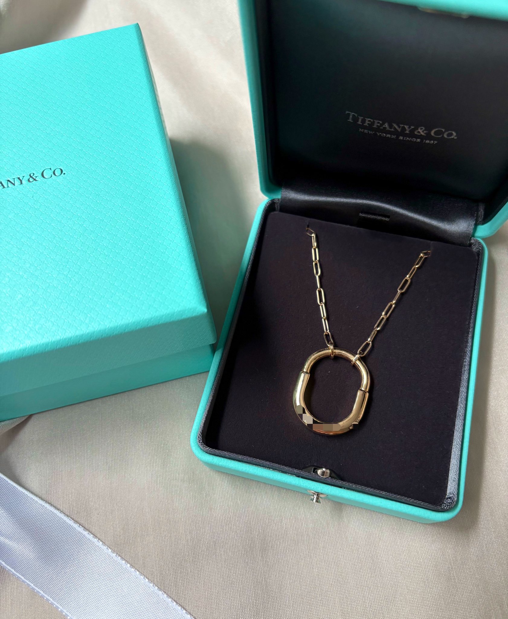 箱有り】ティファニーロックペンダント18KネックレスRG 箱有り