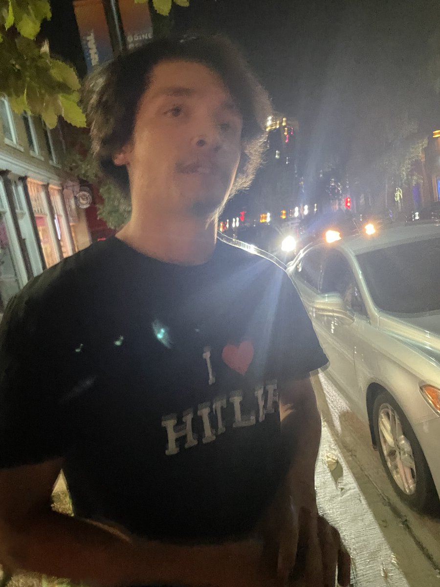 A male spotted wearing a I heart Hitler shirt was spotted last night near Illinois State University right outside of D.P. Dough.

Recognize him?