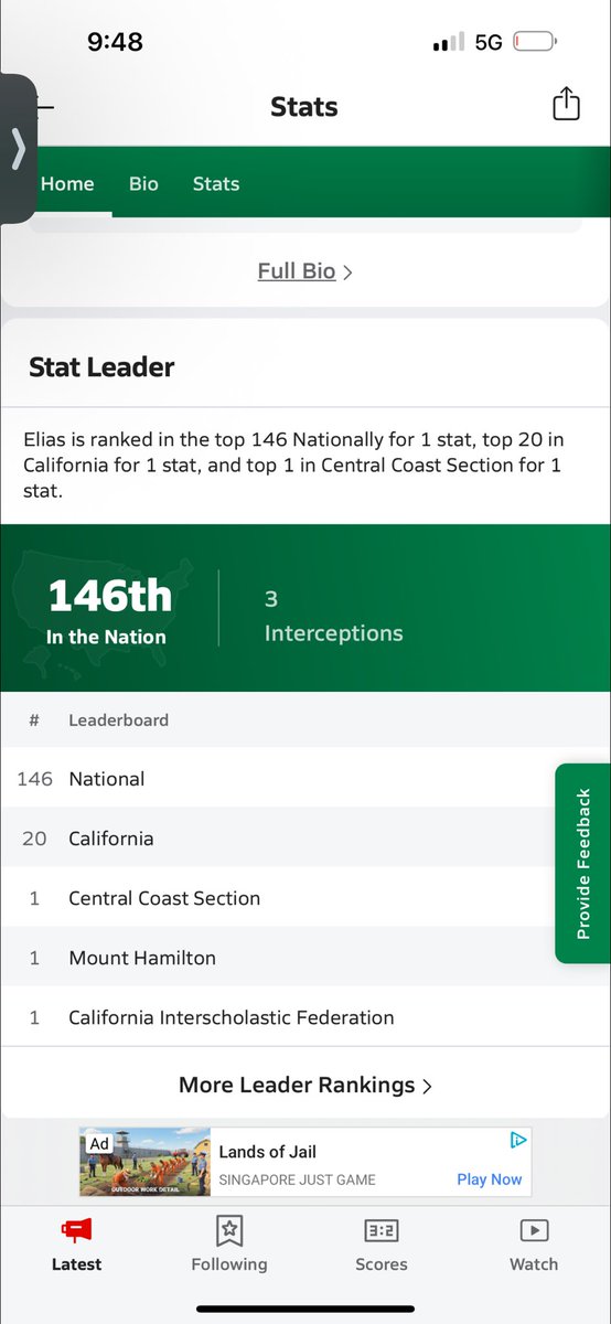 Elias Cruz Holseberg | 6’3|190 | 2027’ db | tweet media