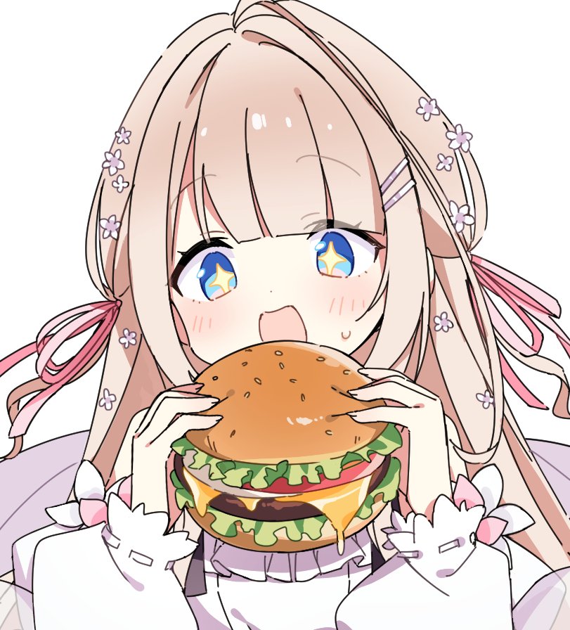 I want to eat a big, filling hamburger🍔🤍