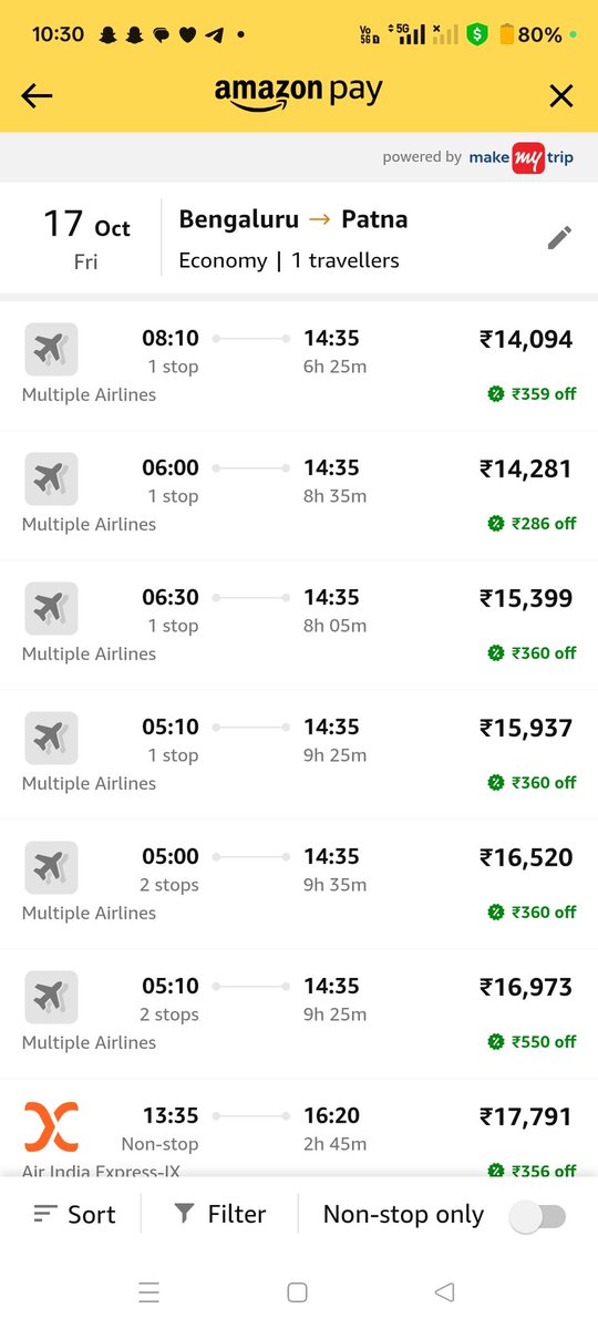 ucallmesachin's tweet image. ✈️ Why are flight tickets from Bengaluru to Bihar costlier than Bengaluru to Dubai?
Is going our own state a luxury now?
Why are airlines looting people in the name of “demand”?
@DGCAIndia @MoCA_GoI – Are you watching?
#AirfareLoot #StopExploitation #ModiFoolsBihar #FlightTicket