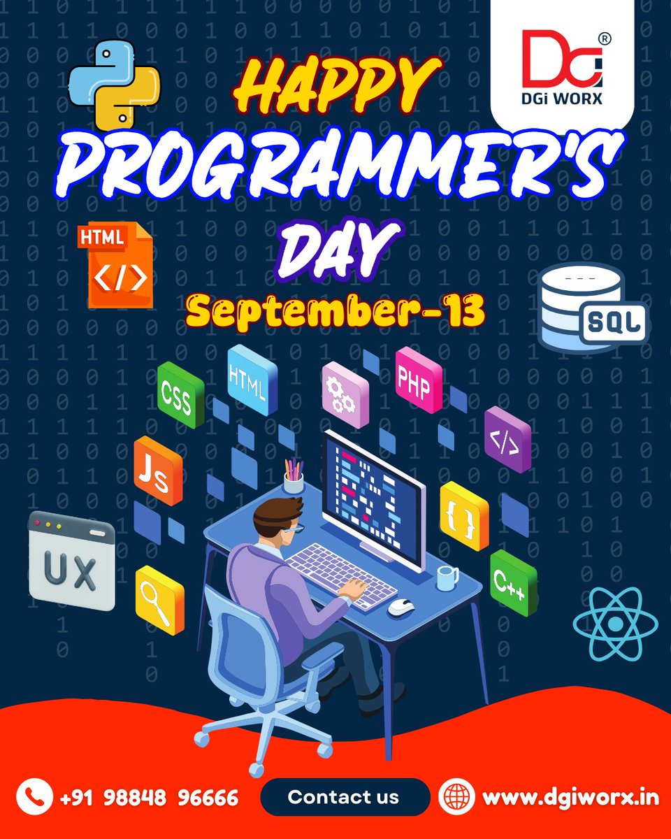 dgiworx's tweet image. 💻✨ Happy Programmers’ Day! Celebrating the brilliant minds who turn code into reality, solve problems, and shape our digital future. Keep coding, keep inspiring! 🚀

#ProgrammersDay #HappyProgrammersDay #WorldProgrammersDay #dgiworx