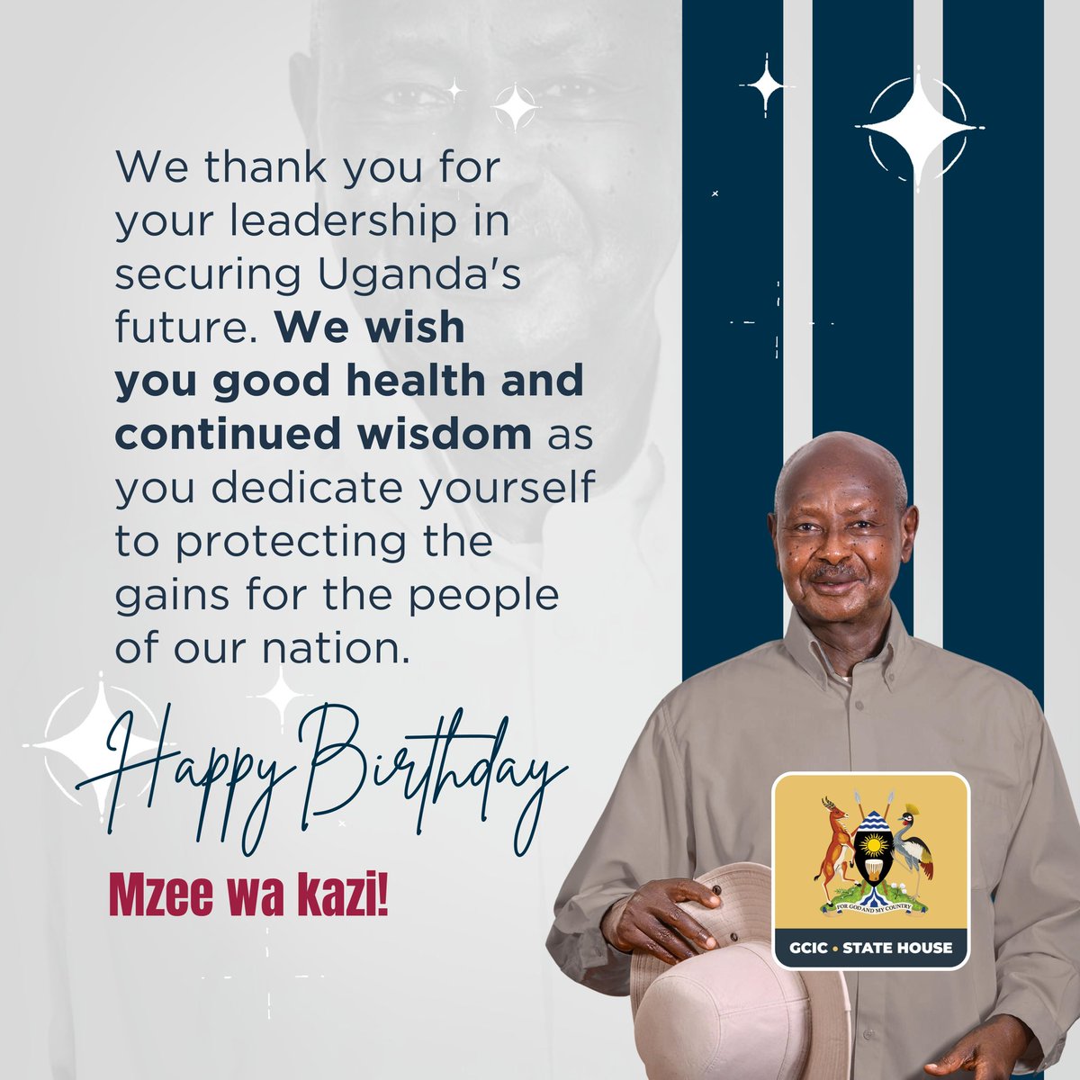 We join Ugandans in celebrating the 81st birthday of H.E. President Yoweri Kaguta Museveni.

A visionary leader, statesman, &amp; champion of socio-economic transformation, his stewardship continues to inspire national unity, resilience, and progress.

Happy Birthday, Your