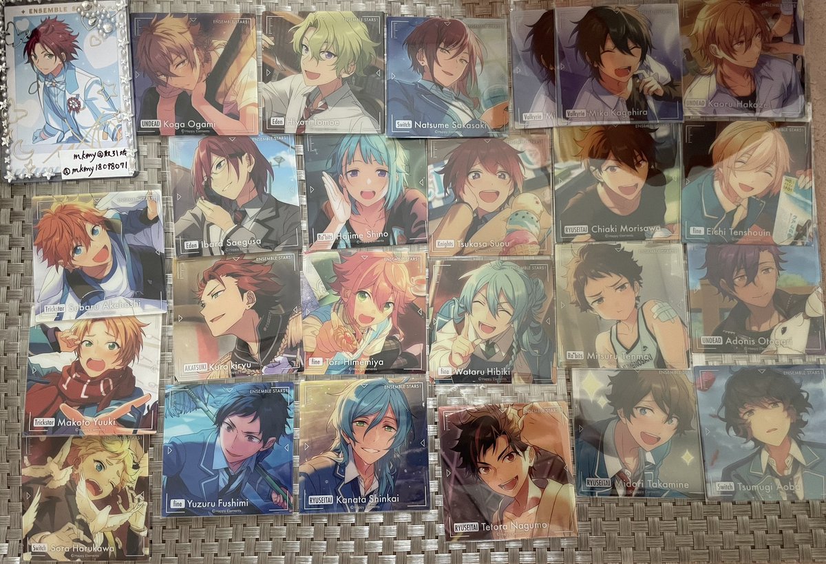 【譲渡 交換】あんスタ 10th POP UP POPUP スクエアクリアカード クリカ

譲:☆晃牙 ☆日和 ☆夏目 ☆みか2 ☆薫 ☆茨☆司 ☆千秋 創 英智 スバル 真 宙 紅郎 桃李 渉 光 アドニス 弓弦 奏汰 鉄虎 翠 つむぎ

求:100円/枚+送料&gt;真緒 凛月 レオ

☆は下段より同数含む譲渡
or凛月 レオとの交換のみ