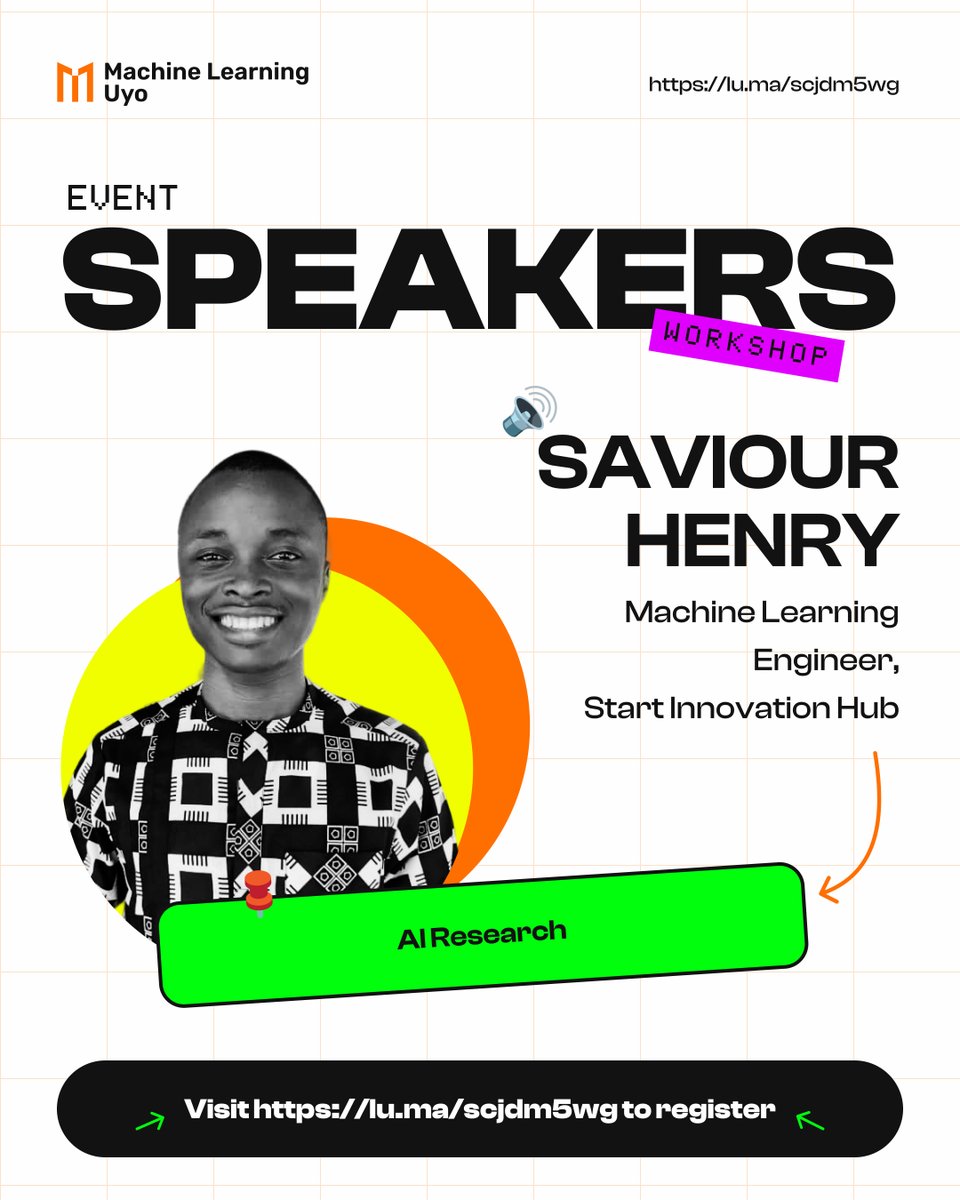 TFUGUyo's tweet image. Saviour Henry, ML Engineer at Start Innovation Hub, presents "AI Research"
Current research trends
Paper analysis techniques
Research methodologies
Open source contributions
Local research opportunities
Thank you Saviour 🙌
#AICommunityDay #MachineLearningUyo #AIResearch