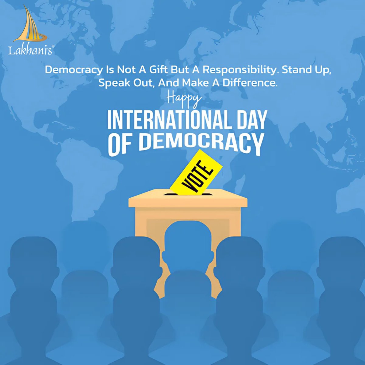 LakhaniBuilder's tweet image. Democracy is not a gift but a responsibility. 🌍🗳️
This #InternationalDayOfDemocracy, let’s celebrate freedom, equality &amp;amp; the power of every voice. 💙

#DemocracyDay2025 #LakhanisGroup #TopBuildersInNaviMumbai #VoiceOfThePeople #PowerOfVote #NaviMumbai