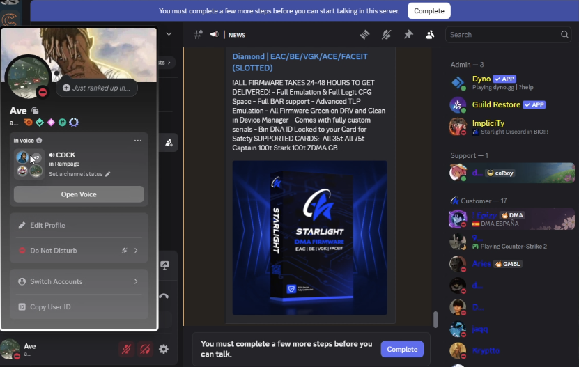 "eac be vgk" what are we doing with dma firmware