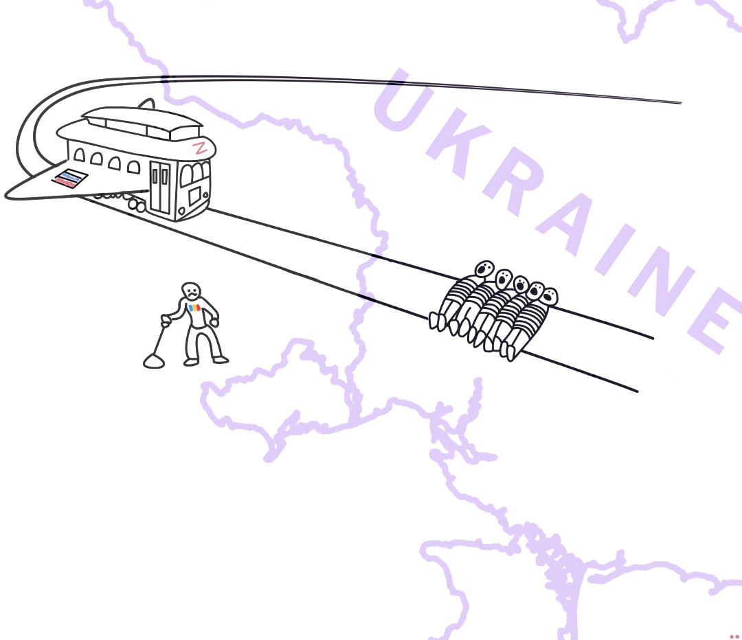 The russians are launching a wagon loaded with explosives into your country's airspace, which could kill your citizens

You can stop the wagon by pressing the lever that detonates it in the air, or wait and see if it flies into Ukraine after you and kills someone there