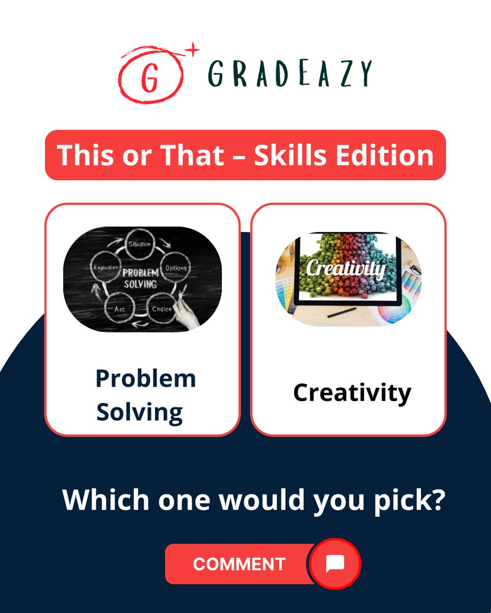 gradeazy's tweet image. Share your pick in the comments below! 👇

Get Your Free Consultation: calendly.com/operations-gra…

#ThisOrThat #SkillChallenge #Gradeazy