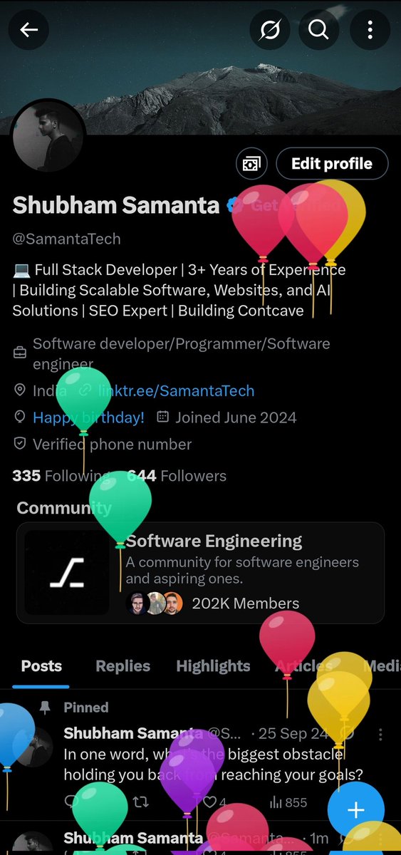 SamantaTech's tweet image. Balloons on my profile!