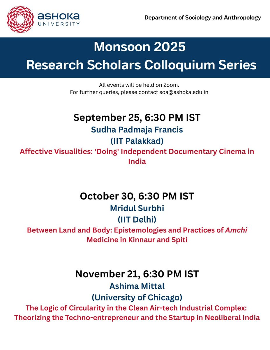 We are all set for this semester: the PhD colloquium calendar for the monsoon semester '25 is out! More details to follow soon.