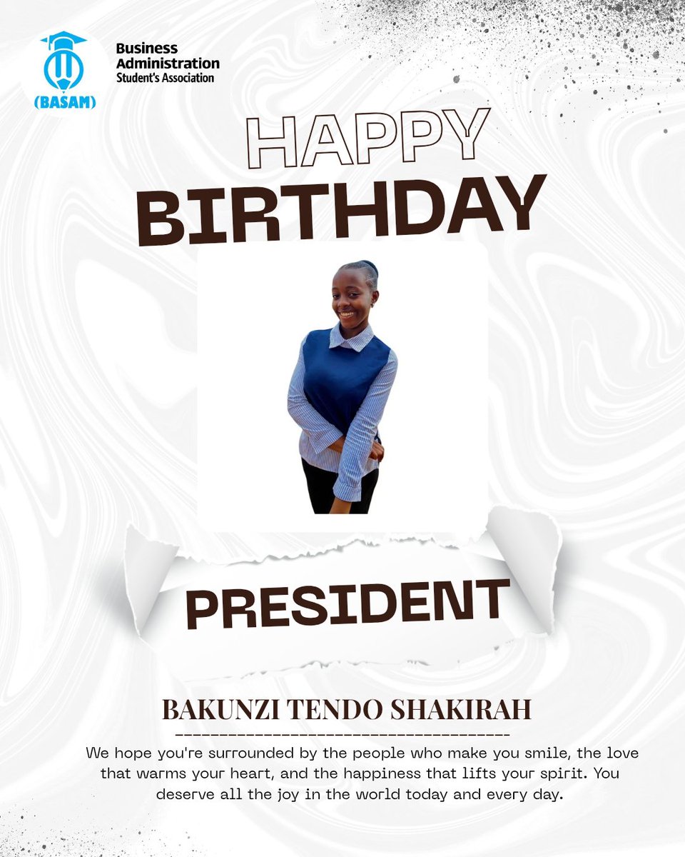 Today we Celebrate our phenomenal President, Bakunzi Tendo Shakirah May your day be filled with joy, love, and the same radiant energy you bring to us all. Happy Birthday, Madam President 💖