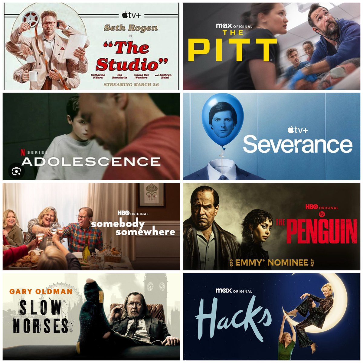 edwardbrgr's tweet photo. @WatchmenID Kalau liat list ini sebagai pemenang, SEMUANYA DONG!!!! Dan gue suka semua, terutama The Studio, Hacks, dan Adolescene https://t.co/NVf4UzrSJn