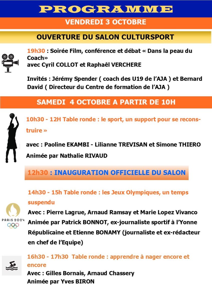 CToucy's tweet photo. RDV à Toucy le vendredi 3 en soirée et le samedi 4 octobre pour le 6e Salon Cultursport . https://t.co/lRUr49FijU
