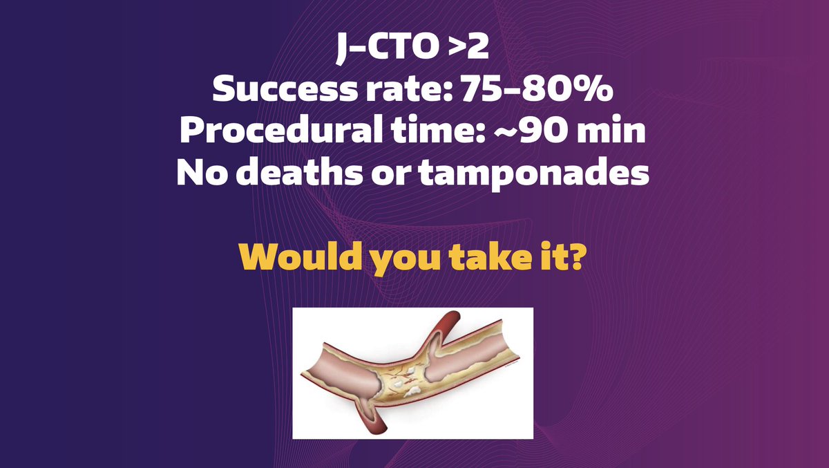 LAzzaliniMD's tweet image. Question for #CTO enthusiasts:
If there was a way to have the following outcomes in #PCI for complex CTOs, would you adopt this new approach?
(poll below)