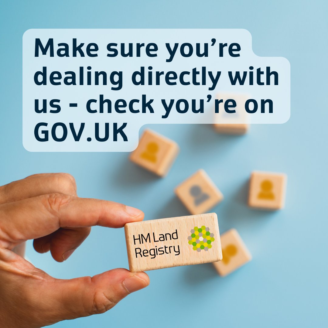Looking for our services? Before you click on a search engine result, check a website has GOV.UK in its address -  it could be a paid advert for a private company, not HM Land Registry. 
Start with GOV.UK; learn more at hmlandregistry.blog.gov.uk/2024/10/31/are…