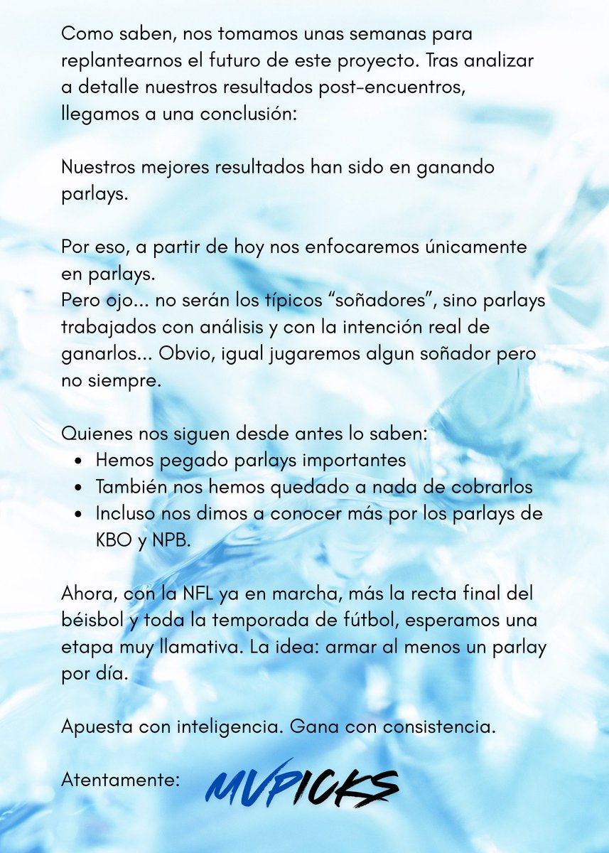 MVPickss's tweet image. Esto apenas comienza.

#MVPicks