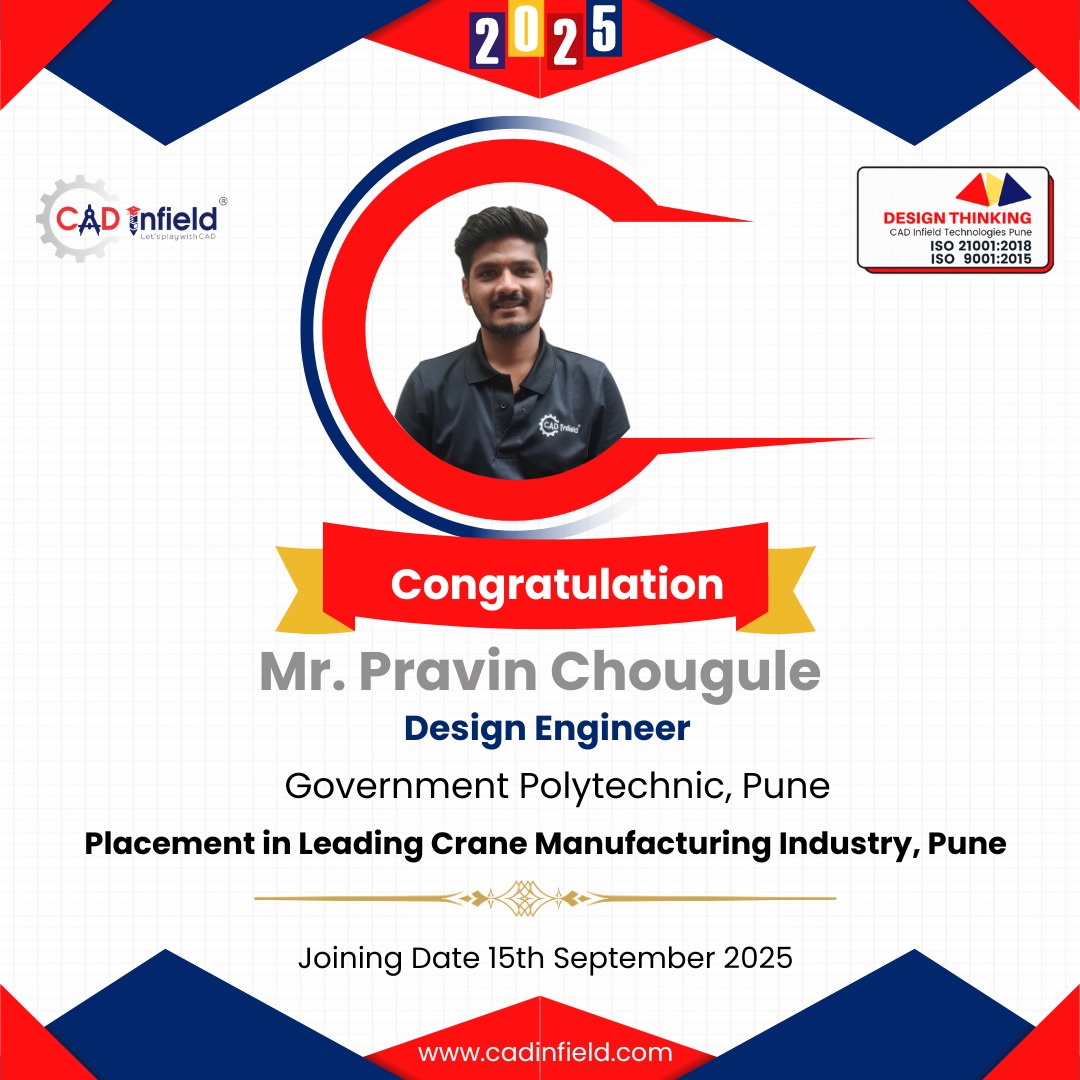 cadinfield's tweet image. 🎉💼 Another Success Blast at CAD Infield Technologies!! 💼🎉🥳🥳
✨ Consistency speaks louder than words
Today we proudly announce one more successful placement of our student!
Stay tuned… because many more success stories are on the way!!
#DesignFundamentals #CareerGrowth