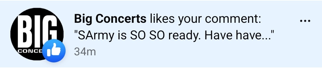 YoongiSideGrowl's tweet photo. Not for nothing. But Big Concerts liked my comment  on the BTS coming to SA Post. https://t.co/JMpQF92Wvv