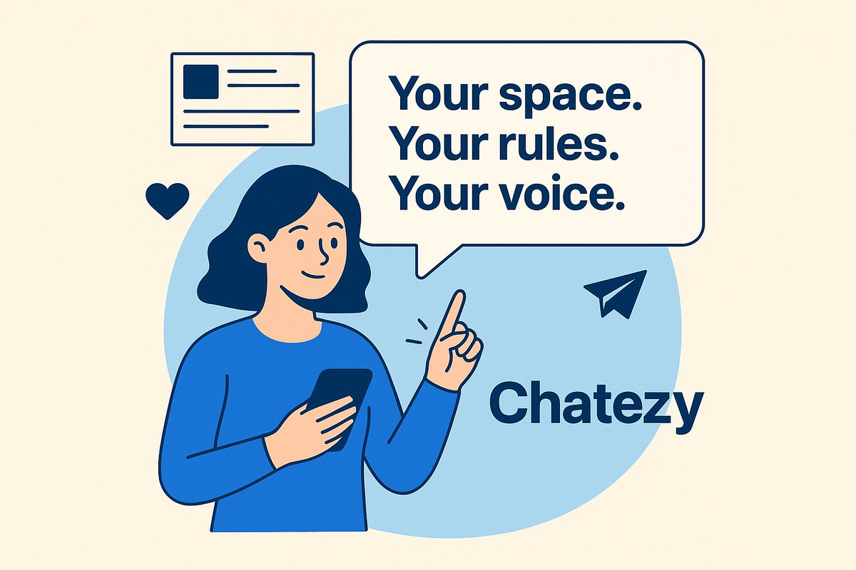 chatezy's tweet photo. 🚀 Social media is evolving — and Chatezy is leading the way.
Connect, share, and discover trending topics without limits.
Your space. Your rules. Your voice.

👉 https://t.co/0ztbYfsMYO

#Chatezy #NextGenSocial #ChatezyToday #SocialRevolution #Bitcoin #Web3 #CryptoNews https://t.co/CucDGErCnq