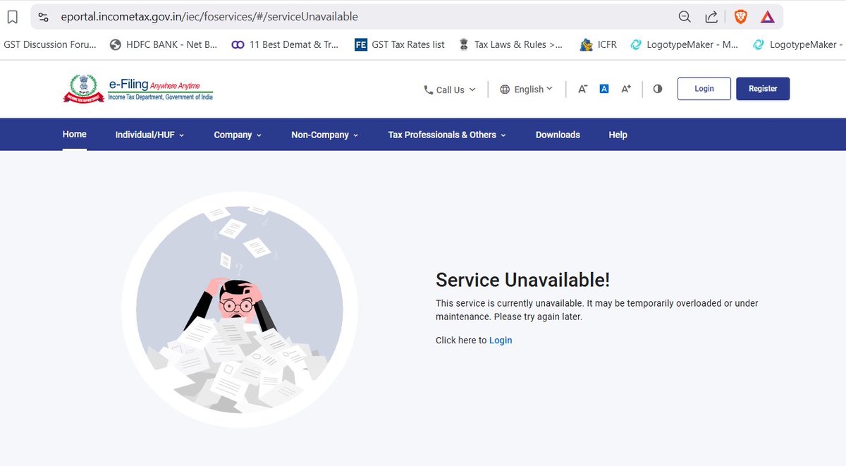 Kasinadhuni's tweet photo. @IncomeTaxIndia @cbdt @nsitharaman @nsitharamanoffc Pls help!! Income tax portal not functioning!! #ITRfiling #incometaxduedate #incometaxreturn https://t.co/RtfDRahGgB