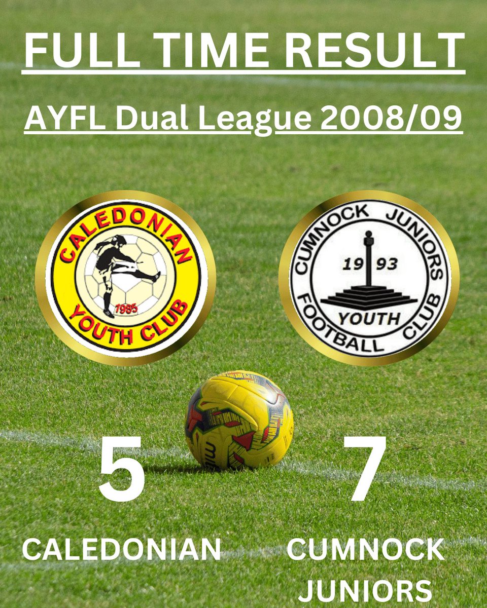It was a defeat for our 2009s yesterday in their league match against Cumnock Juniors.