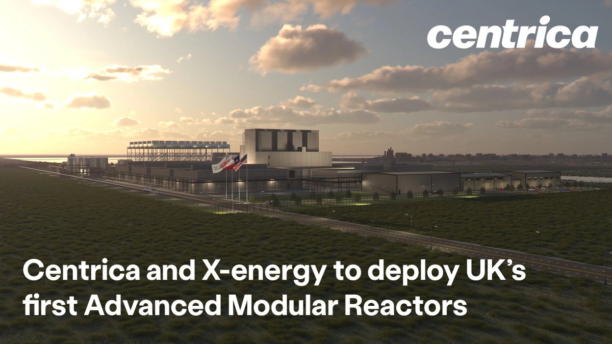 centricaplc's tweet image. 📢 Nuclear boost 📢
Centrica and @xenergynuclear have agreed to jointly develop Advanced Nuclear Reactors in the UK.
The preferred first project would see 12 Xe-100 reactors deployed at the Hartlepool Nuclear Power station, operated by @EDFenergy and part owned by Centrica.…