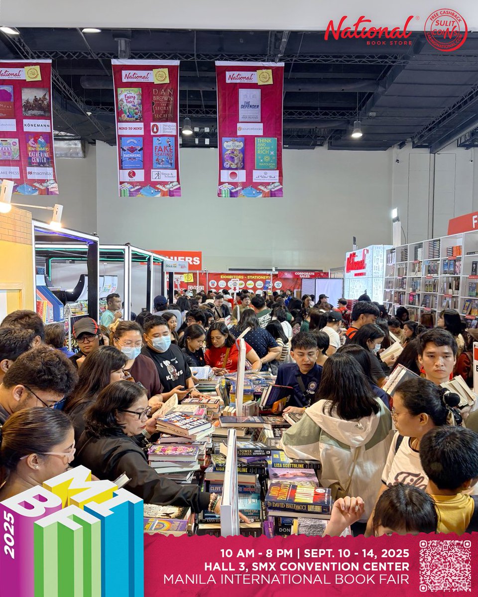 nbsalert's tweet photo. Keep sharing your awesome hauls with us, and stay tuned for more exciting events soon - including the ANA HUANG book signing in October.
Learn more and get updates here: https://t.co/ipGnFz7lHR π
#MIBF2025 #MIBF #NBSevents #SulitSaNBS #NationalBookStore https://t.co/a8YK8WY6Eq