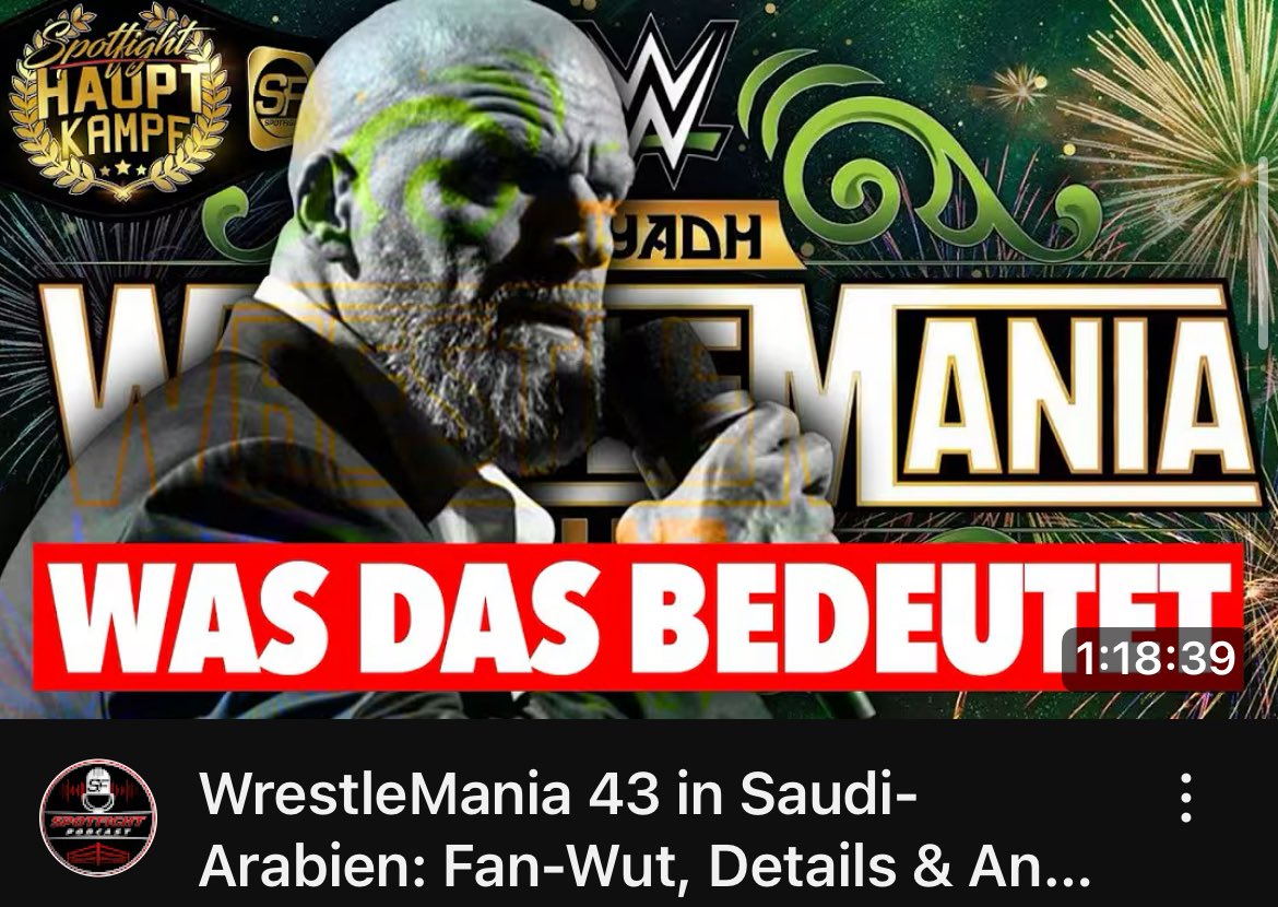 SpotfightDE's tweet photo. Große Analyse zu WrestleMania 43 in Saudi-Arabien: Fan-Frust, Reaktionen, Hintergründe!

Außerdem: WWE-Aus für Andrade. Wie geht es für ihn weiter?

🎙️ Zu Gast bei @TobiTextet war @TheOneJME 

Zur Folge ⬇️ https://t.co/YgU5CRTFN9