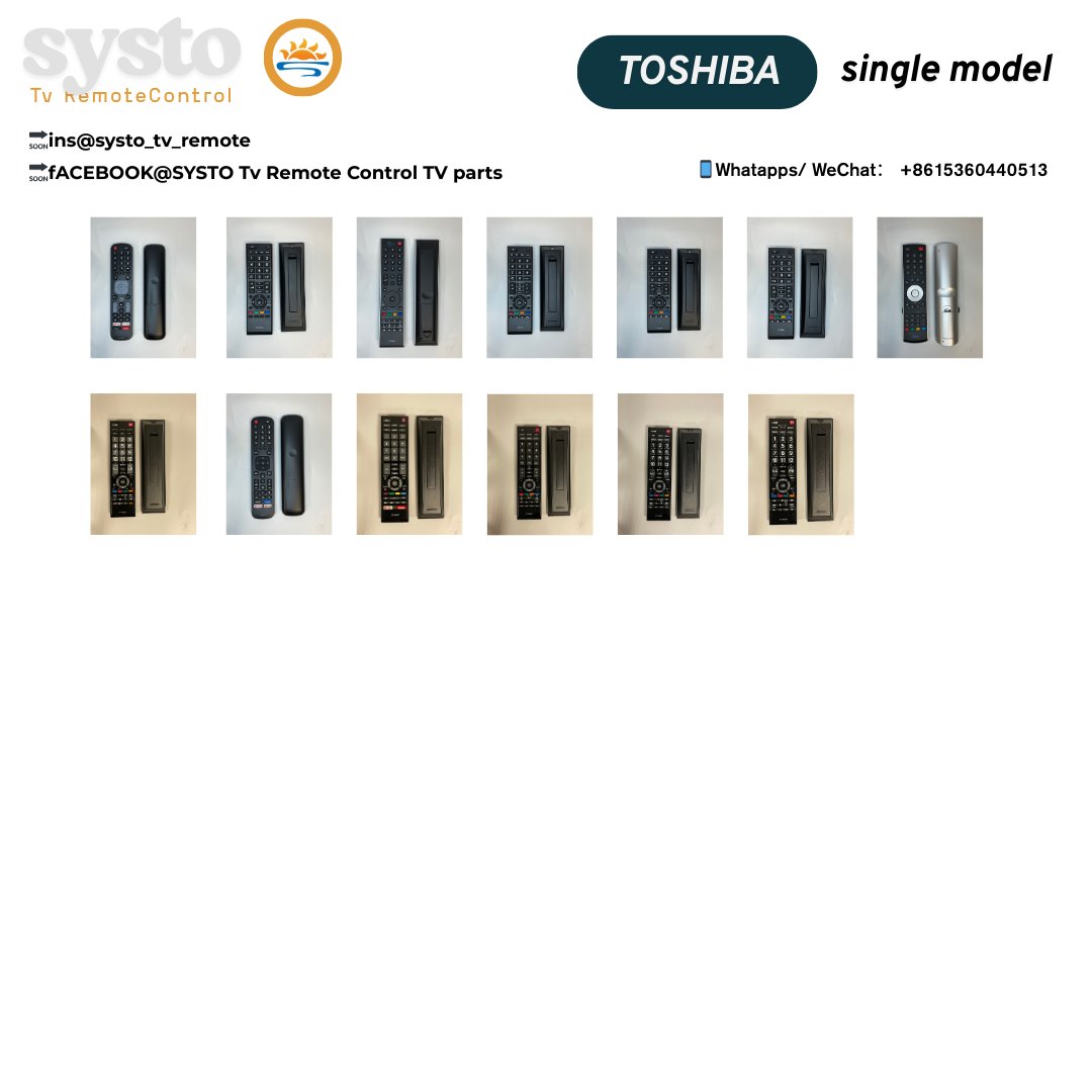 SystoRemote's tweet image. Toshiba Remote Control Series🚀🚀
Support customization single model.
🔗systo.hk
🔗systoremote.com
🔗linktr.ee/SystoOfficial
📱WhatsApp/WeChat：8615360440513

#tv #tvremotecontrol #tvremote #customiz