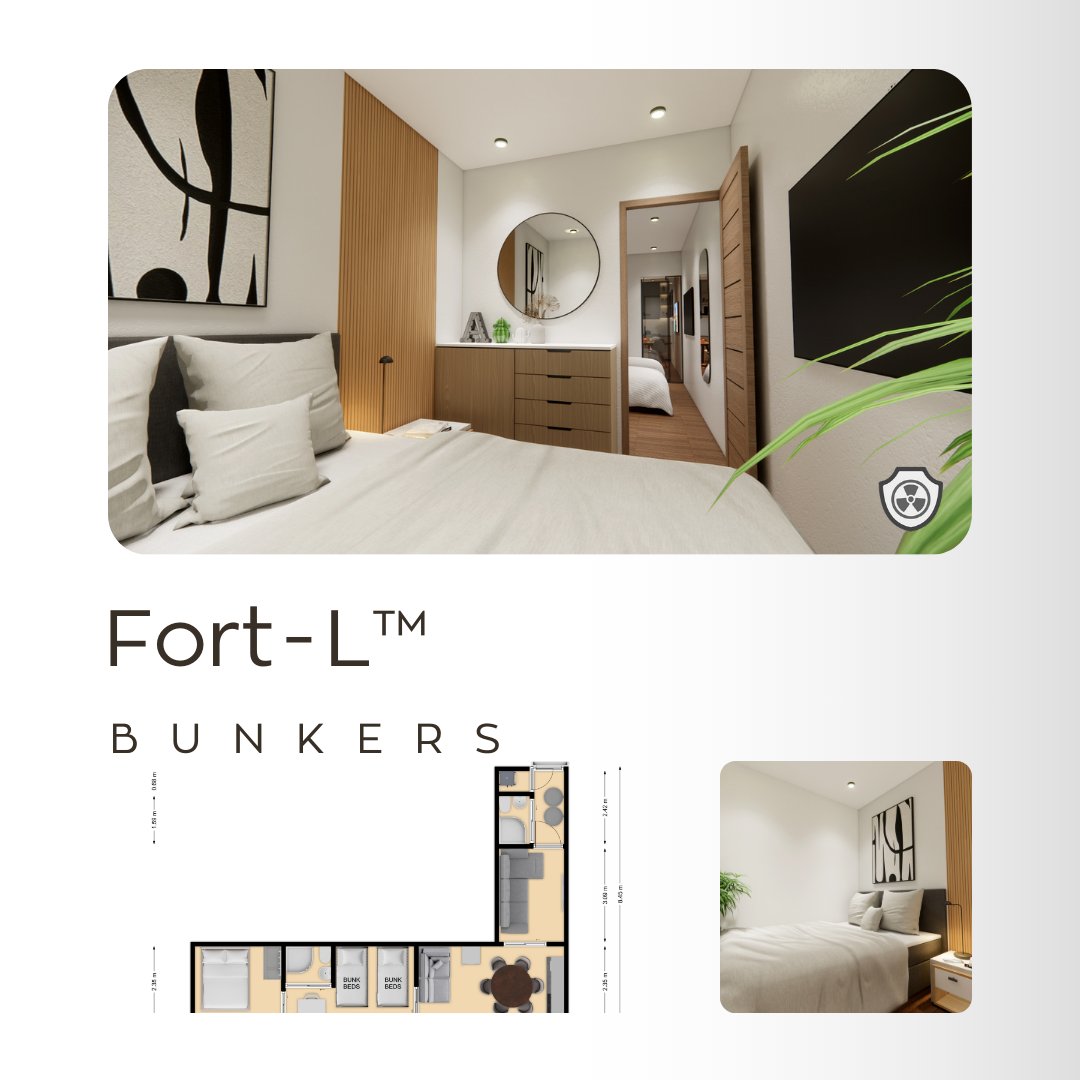 🛡️ The CBSS LIGHT™ L-Shape Upgrade
Minimal footprint. Maximum comfort.
The Fort‑L™ variant of our LIGHT bunker reimagines compact protection with added privacy, functionality, and flow — ideal for homes, garages, or discreet backyards.

Built for Cyprus. Ready for anything.