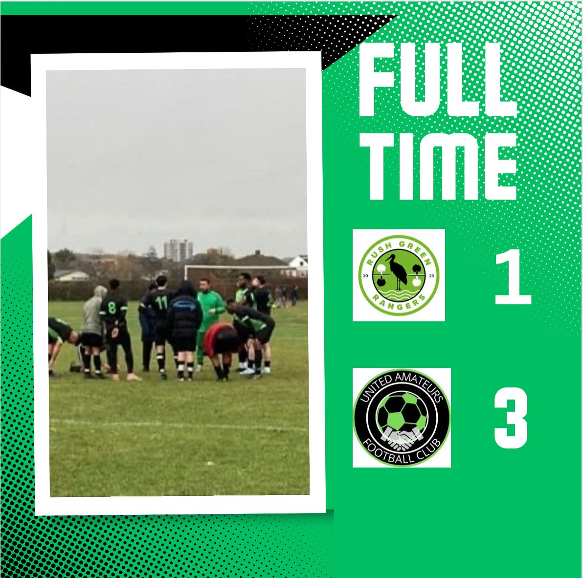 Yesterday Result | Vs <a href="/RG_Rangers/">Rush Green Rangers</a> 

RushGreen 1 - 3 United Amateurs 

Well done to the boys yesterday, put in a solid performance to get the 3 points hopping to take this into next game.💚