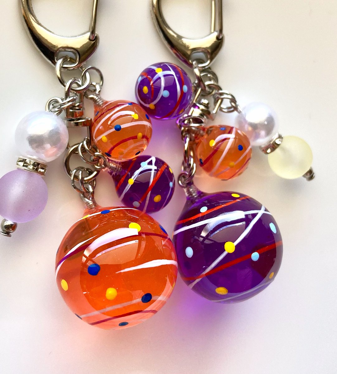 No.3049☆ハンドメイド☆ハロウィン♡フラワーレジンバッグチャーム