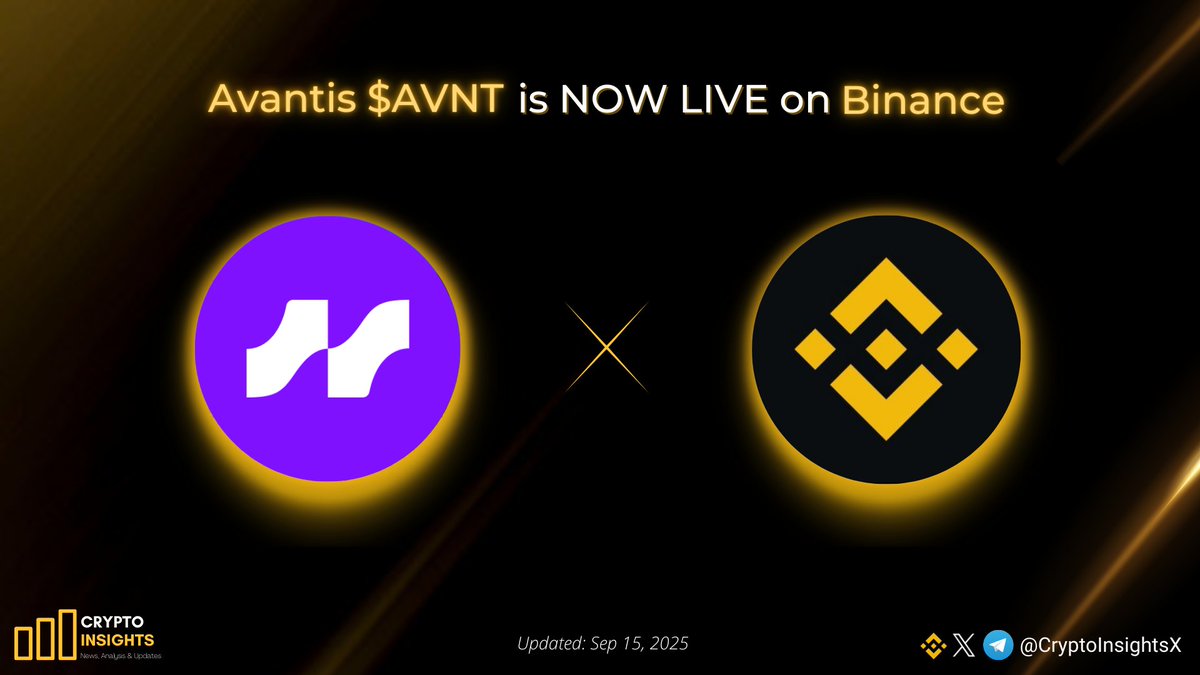 CryptoInsightsX's tweet photo. 📢 @avantisfi $AVNT is NOW LIVE on @binance 

#Avantis is a decentralized derivatives protocol building DeFi’s “universal leverage layer” for trading synthetic crypto, forex, and commodities with up to 500x leverage.

#CryptoMarket #CryptoNews #Binance https://t.co/ljXU3Mkdbh