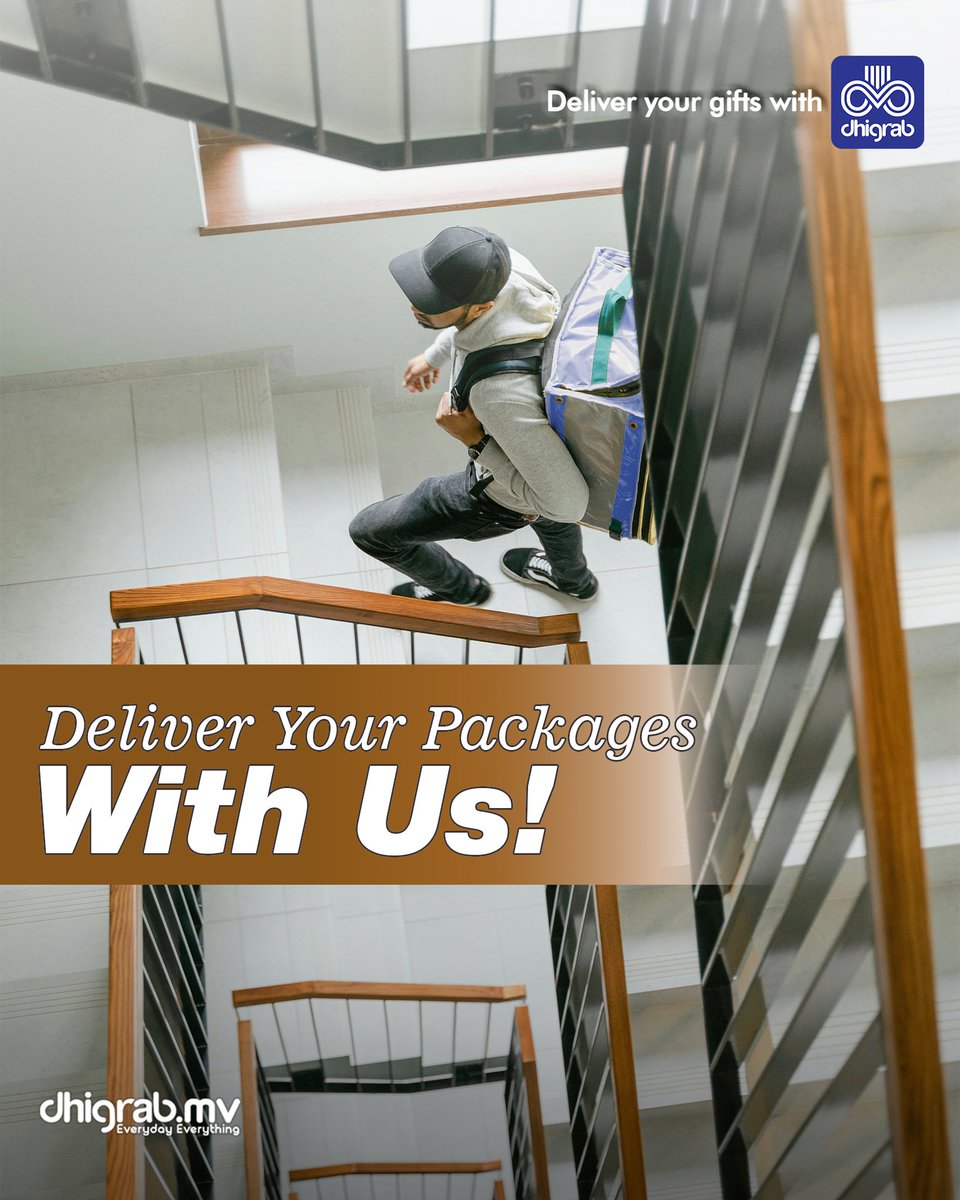 dhigrab's tweet image. Need something delivered fast and safe?
📦 We’ve got you covered — stairs, doors, wherever it goes!
💼 Deliver your gifts and packages with @dhigrab.mv
#Dhigrab #FastDelivery #MaldivesDelivery