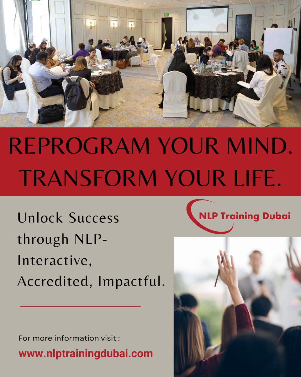 DubaiNLP's tweet image. Unlock Success through NLP
Interactive. Accredited. Impactful.
At NLP Training Dubai, we empower professionals and individuals with the tools to transform communication, mindset, and performance.
📞 +971 4 8525752 
🌐 nlptrainingdubai.com
#Nlp #Nlpworkshop #Success #Coach