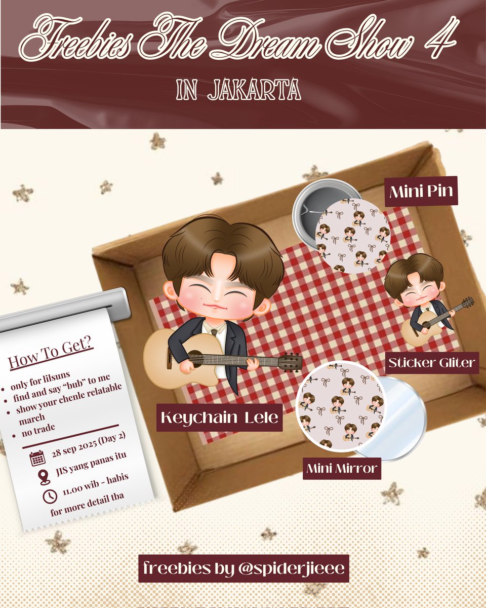 Nanaa (@spiderjieee) on Twitter photo 𐙚˖ Freebies SPESIAL CHENLE LUCID at The Dream Show 4 in Jakarta ˖ ݁ 𐙚
⤷ by : <a href="/spiderjieee/">Nanaa YOUTUBE PREM 6K</a>
✰ Place: JIS
✰ DAY 2
✰ Show your chenle relatable merch
✰ Follow the tnc!!
꒰ rt & like are appreciate ꒱
#TDS4INJKT
#THEDREAMSHOW4_JAKARTA
#NCTDREAM_THEDREAMSHOW4_JAKARTA 𐙚˖ Freebies SPESIAL CHENLE LUCID at The Dream Show 4 in Jakarta ˖ ݁ 𐙚
⤷ by : <a href="/spiderjieee/">Nanaa YOUTUBE PREM 6K</a>
✰ Place: JIS
✰ DAY 2
✰ Show your chenle relatable merch
✰ Follow the tnc!!
꒰ rt & like are appreciate ꒱
#TDS4INJKT
#THEDREAMSHOW4_JAKARTA
#NCTDREAM_THEDREAMSHOW4_JAKARTA