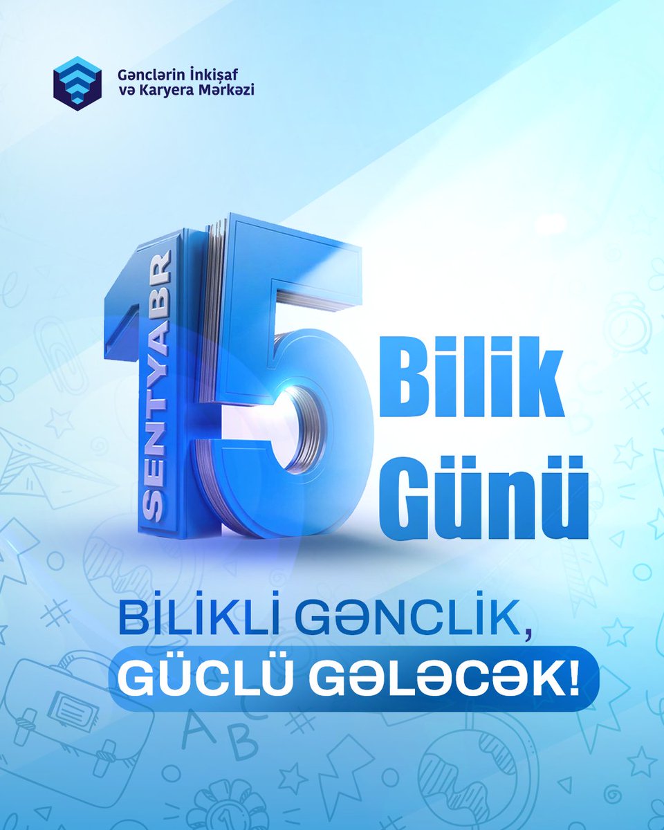 gikm__az's tweet photo. Bilik Günü münasibətilə hər kəsi təbrik edir, yeni tədris ilində uğurlar arzulayırıq!

#AzGF #GİKM #gənclərüçün #BilikGünü https://t.co/kNd23OTArU