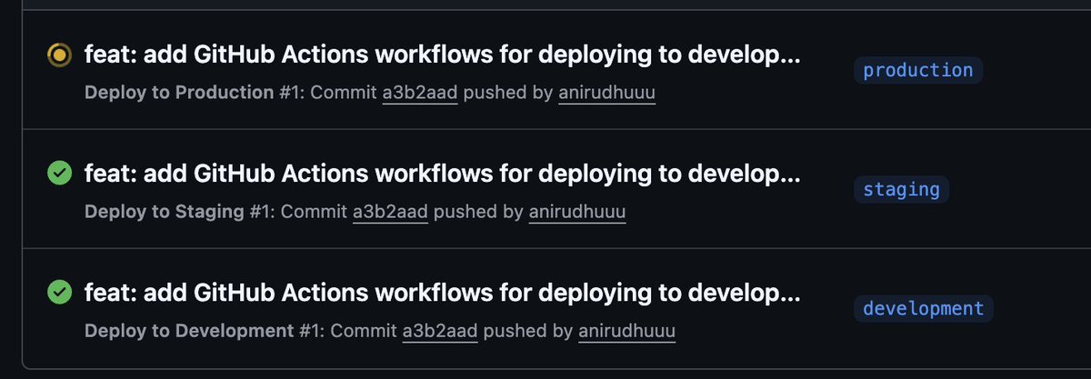 Photo by anirudh vercel makes deployments dead simple, but here’s a nuance that bit me when i had multiple environments…
i had 3 projects on vercel (dev, staging, prod), all connected to the same github repo. the expectation was simple: push to a branch, build only that env. the reality: any https://t.co/MWjApHClck